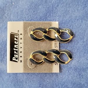 Vintage Blue Chain Drop Earrings by Partners (Mervyn's)